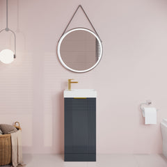 [BFDE1420H324] Belvide Retro Floor Standing  Bathroom Cloakroom Vanity Basin Unit - 781 x 400 x 222mm - Multiple Colours - Lifestyle 1
