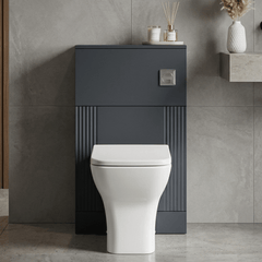 [BFDE1441] Belvide Modern Bathroom Retro Floor Standing WC Back to Wall Toilet Unit, 500mm, Choice of Colour - Silo
