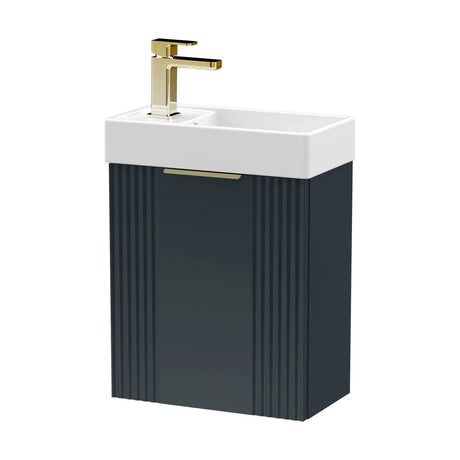 Belvide Retro Wall Hung Bathroom Cloakroom Vanity Basin Unit 438 x 400 x 222mm - Multiple Colours