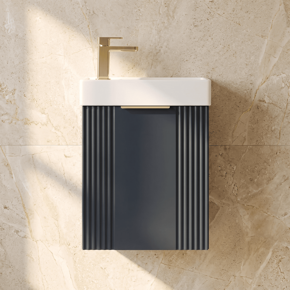 [BFDE1490H324] Belvide Retro Wall Hung Bathroom Cloakroom Vanity Basin Unit 438 x 400 x 222mm - Multiple Colours - Silo