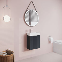 [BFDE1490] Belvide Retro Wall Hung Bathroom Cloakroom Vanity Basin Unit 438 x 400 x 222mm - Multiple Colours - Lifestyle 3