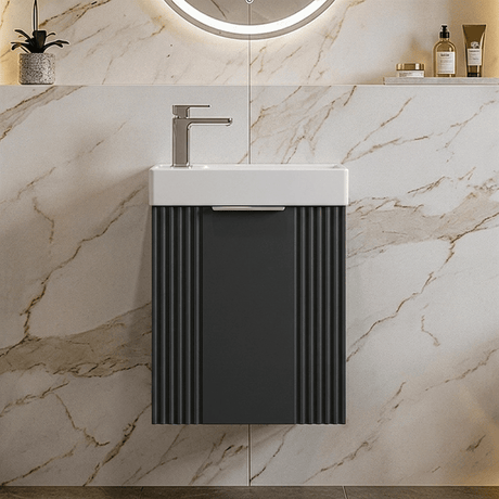 [BFDE1490] Belvide Retro Wall Hung Bathroom Cloakroom Vanity Basin Unit 438 x 400 x 222mm - Multiple Colours - Silo