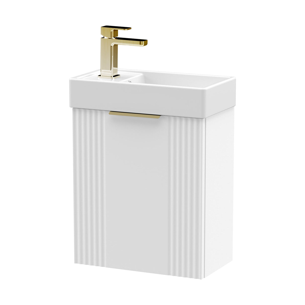[BFDE190H324] Belvide Retro Wall Hung Bathroom Cloakroom Vanity Basin Unit 438 x 400 x 222mm - Multiple Colours - Cutout