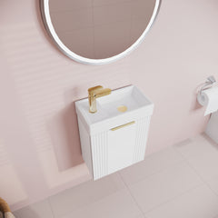 [BFDE190H324] Belvide Retro Wall Hung Bathroom Cloakroom Vanity Basin Unit 438 x 400 x 222mm - Multiple Colours - Lifestyle 2