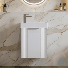 [BFDE190] Belvide Retro Wall Hung Bathroom Cloakroom Vanity Basin Unit 438 x 400 x 222mm - Multiple Colours - Silo