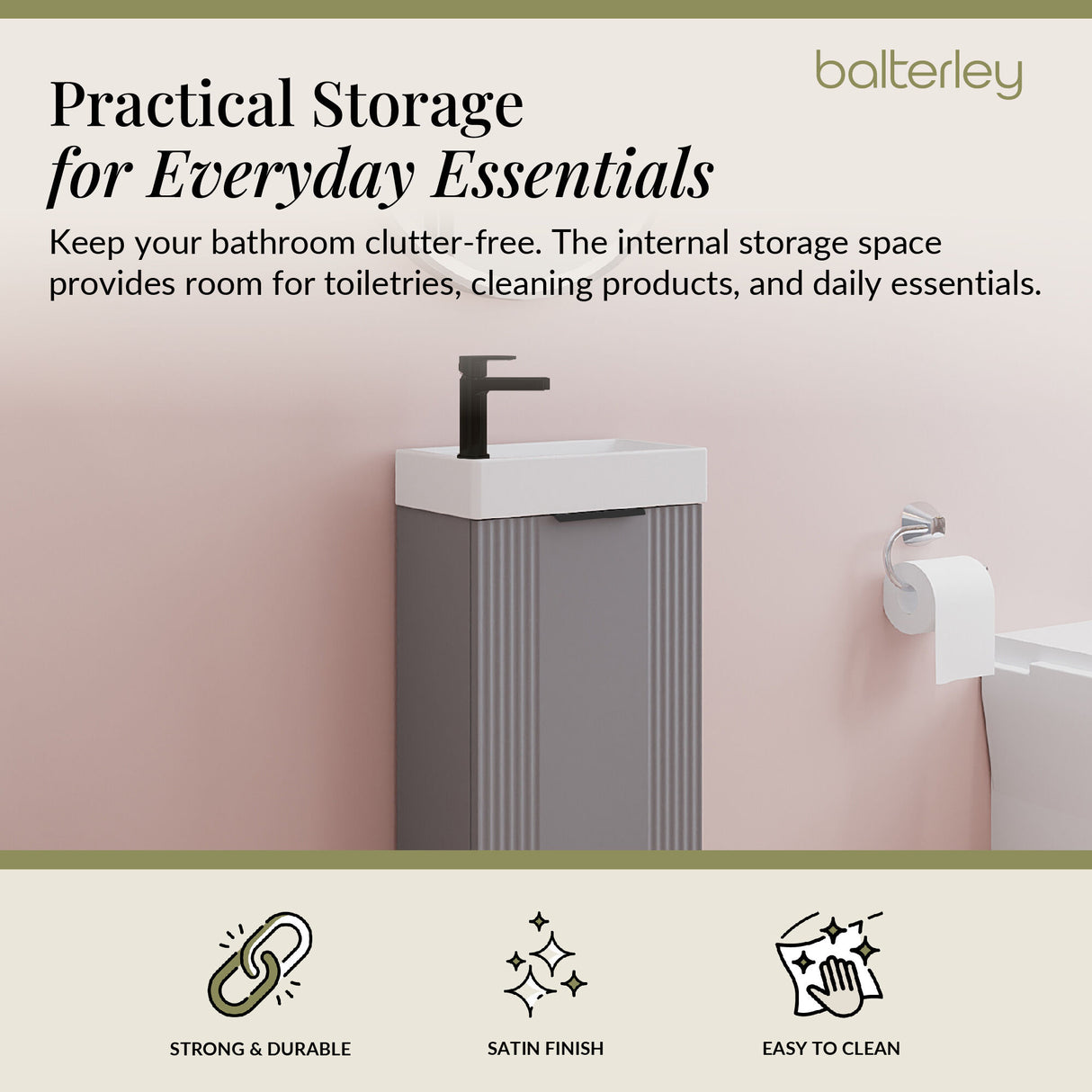 Retro Floor Standing  Bathroom Cloakroom Vanity Basin Unit - Multiple Colours