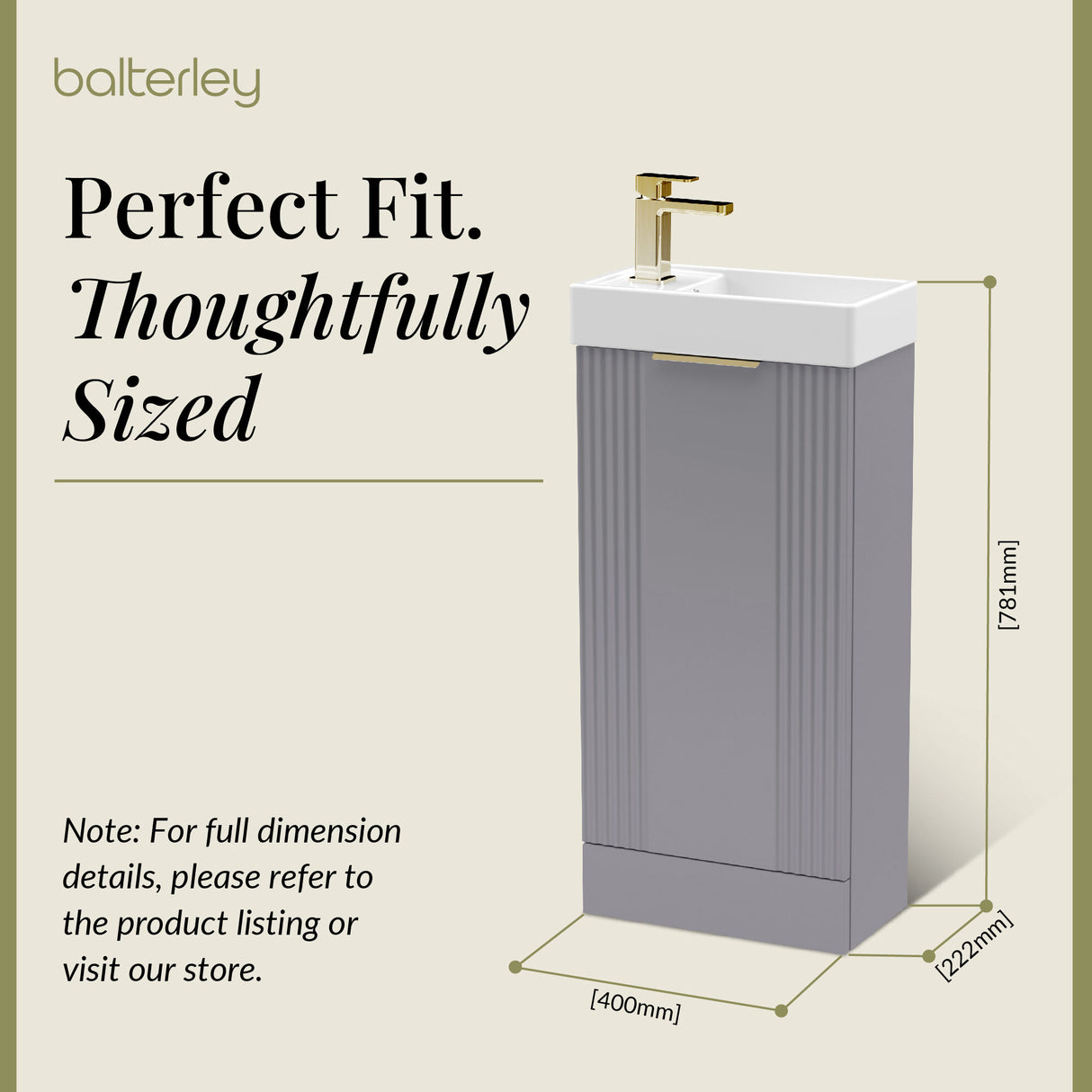 Retro Floor Standing  Bathroom Cloakroom Vanity Basin Unit - Multiple Colours