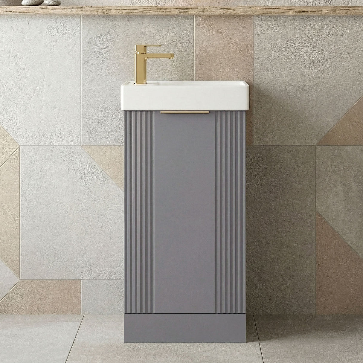 [BFDE220H324] Belvide Retro Floor Standing  Bathroom Cloakroom Vanity Basin Unit - 781 x 400 x 222mm - Multiple Colours - Silo
