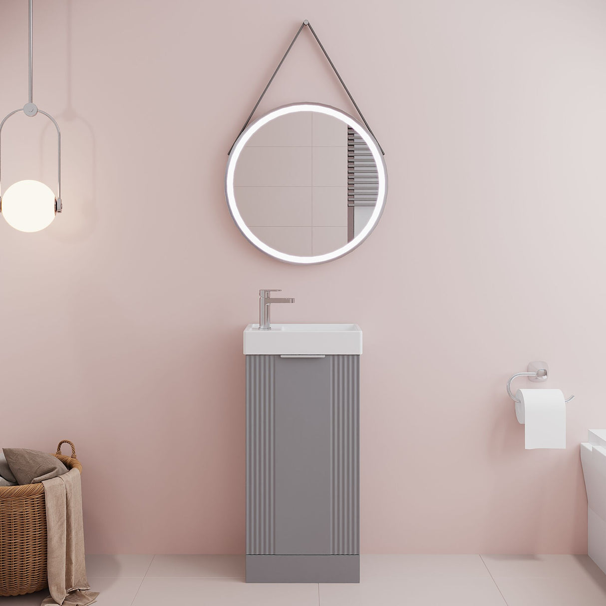 [BFDE220] Belvide Retro Floor Standing  Bathroom Cloakroom Vanity Basin Unit - 781 x 400 x 222mm - Multiple Colours - Lifestyle 1