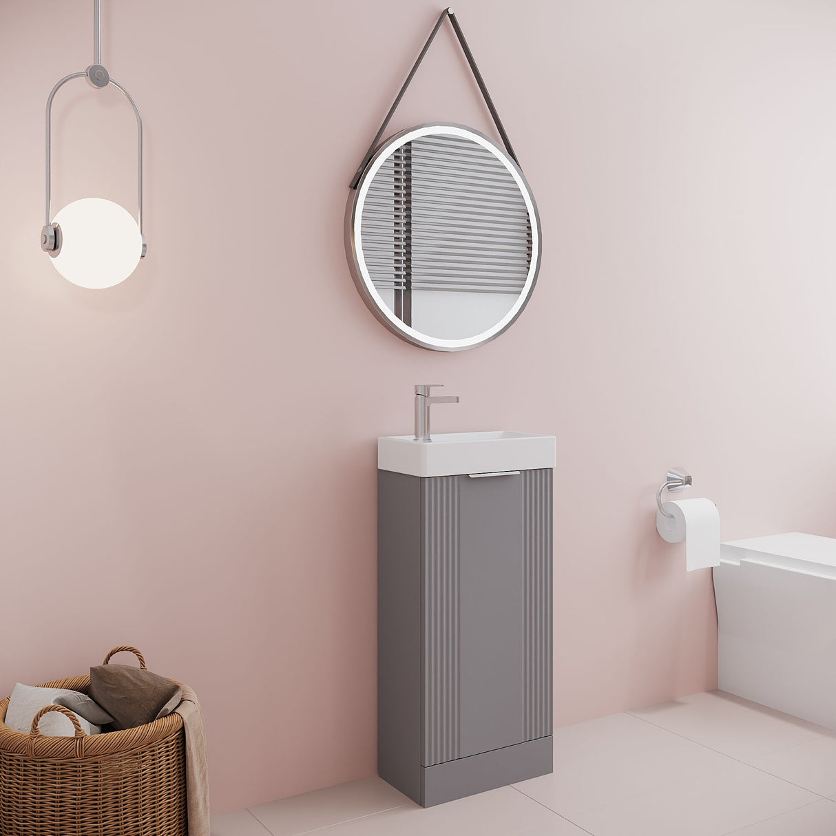 [BFDE220] Belvide Retro Floor Standing  Bathroom Cloakroom Vanity Basin Unit - 781 x 400 x 222mm - Multiple Colours - Lifestyle 3