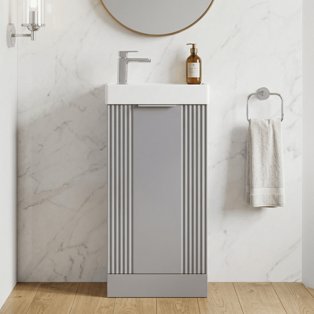[BFDE220] Belvide Retro Floor Standing  Bathroom Cloakroom Vanity Basin Unit - 781 x 400 x 222mm - Multiple Colours - Silo