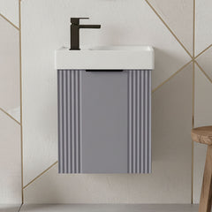 [BFDE290H224] Belvide Retro Wall Hung Bathroom Cloakroom Vanity Basin Unit 438 x 400 x 222mm - Multiple Colours - Silo