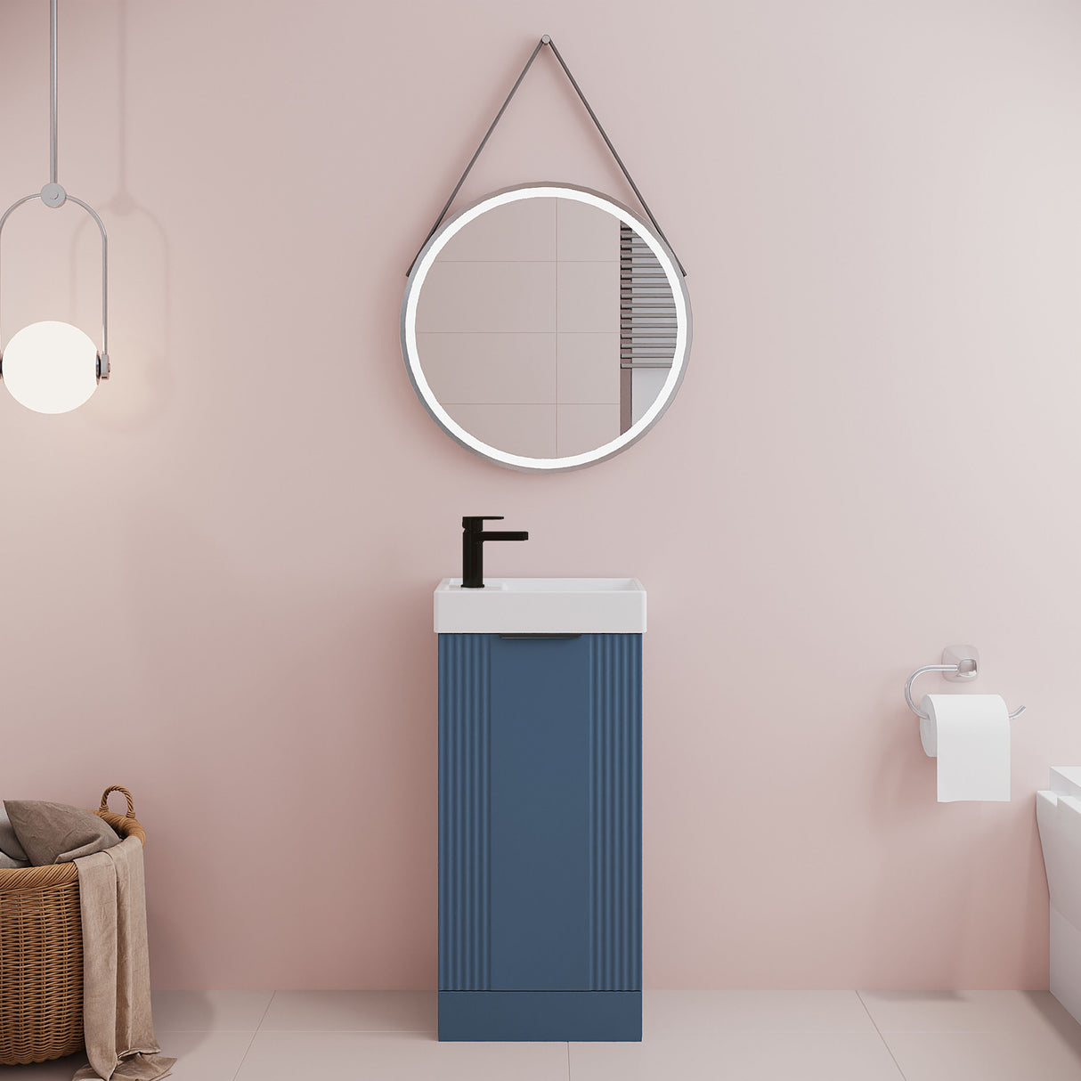 [BFDE320H224] Belvide Retro Floor Standing  Bathroom Cloakroom Vanity Basin Unit - 781 x 400 x 222mm - Multiple Colours - Lifestyle 1