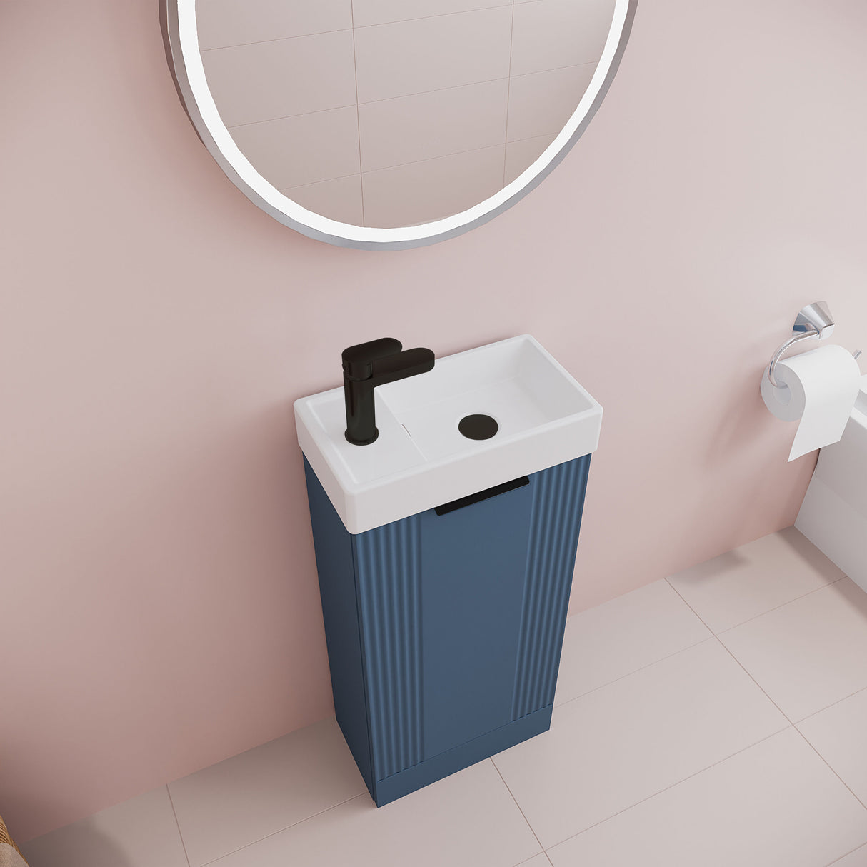[BFDE320H224] Belvide Retro Floor Standing  Bathroom Cloakroom Vanity Basin Unit - 781 x 400 x 222mm - Multiple Colours - Lifestyle 2