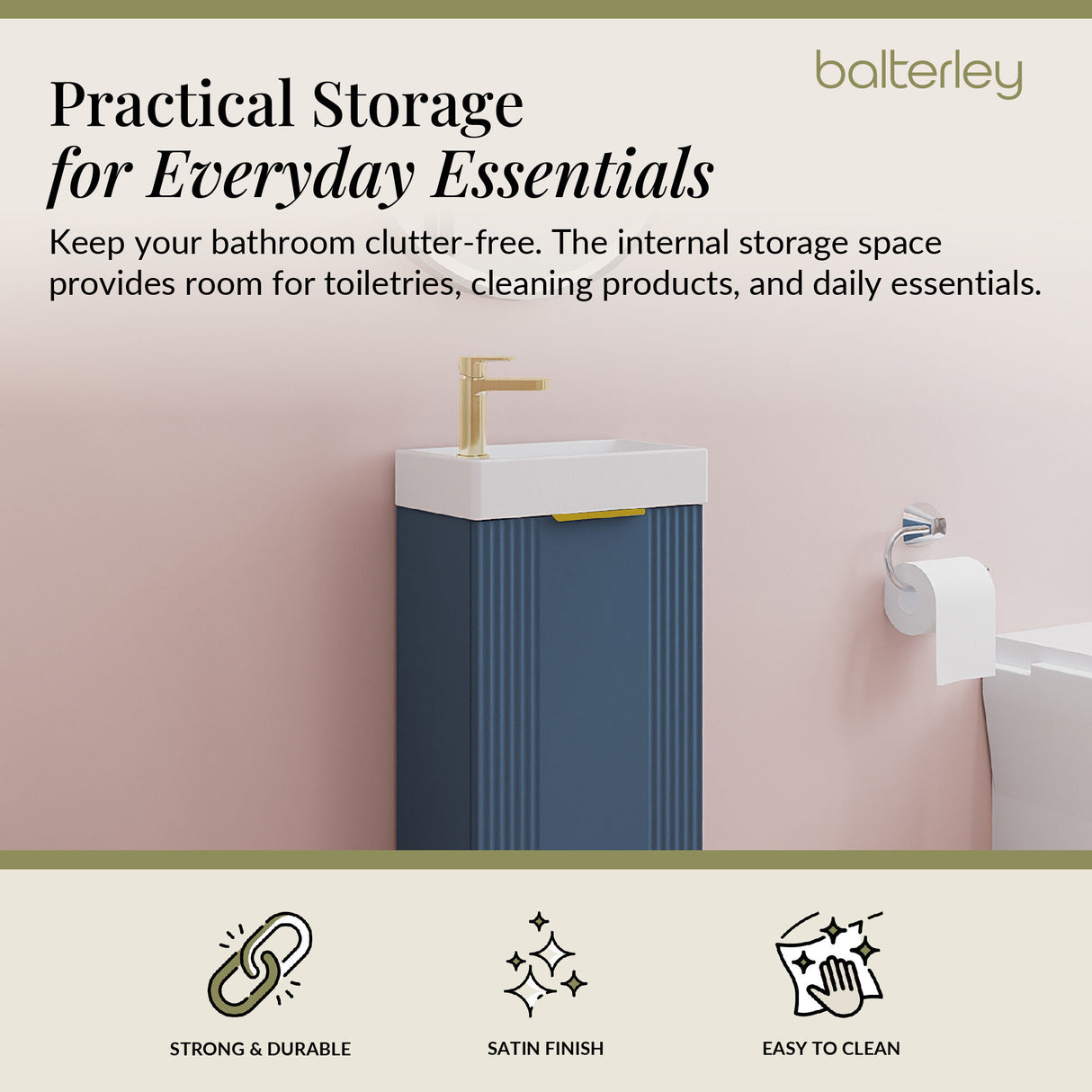 Retro Floor Standing  Bathroom Cloakroom Vanity Basin Unit - Multiple Colours