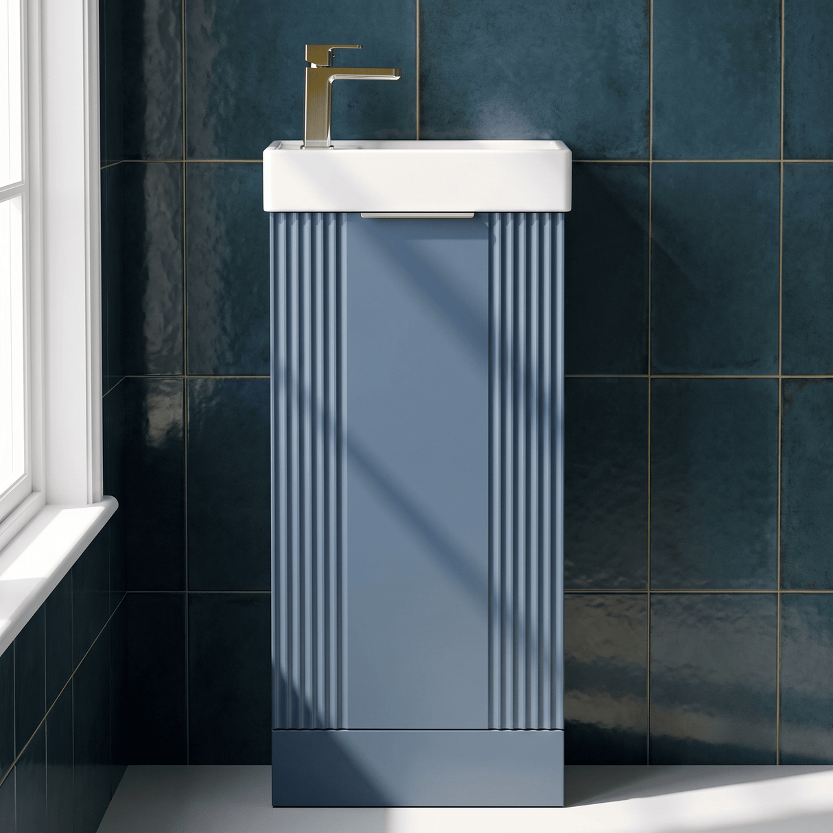 [BFDE320H324] Belvide Retro Floor Standing  Bathroom Cloakroom Vanity Basin Unit - 781 x 400 x 222mm - Multiple Colours - Silo