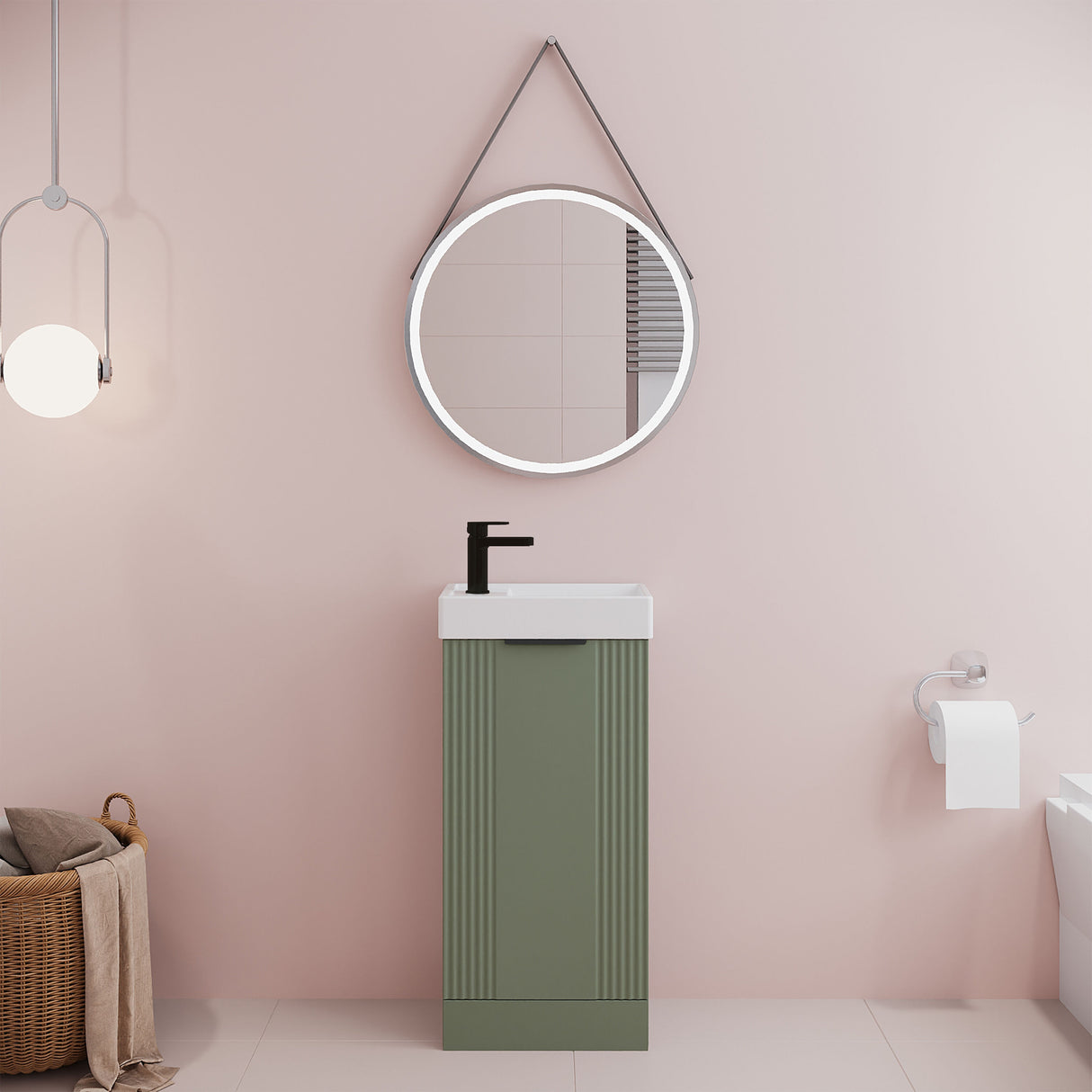 [BFDE820H224] Belvide Retro Floor Standing  Bathroom Cloakroom Vanity Basin Unit - 781 x 400 x 222mm - Multiple Colours - Lifestyle 1