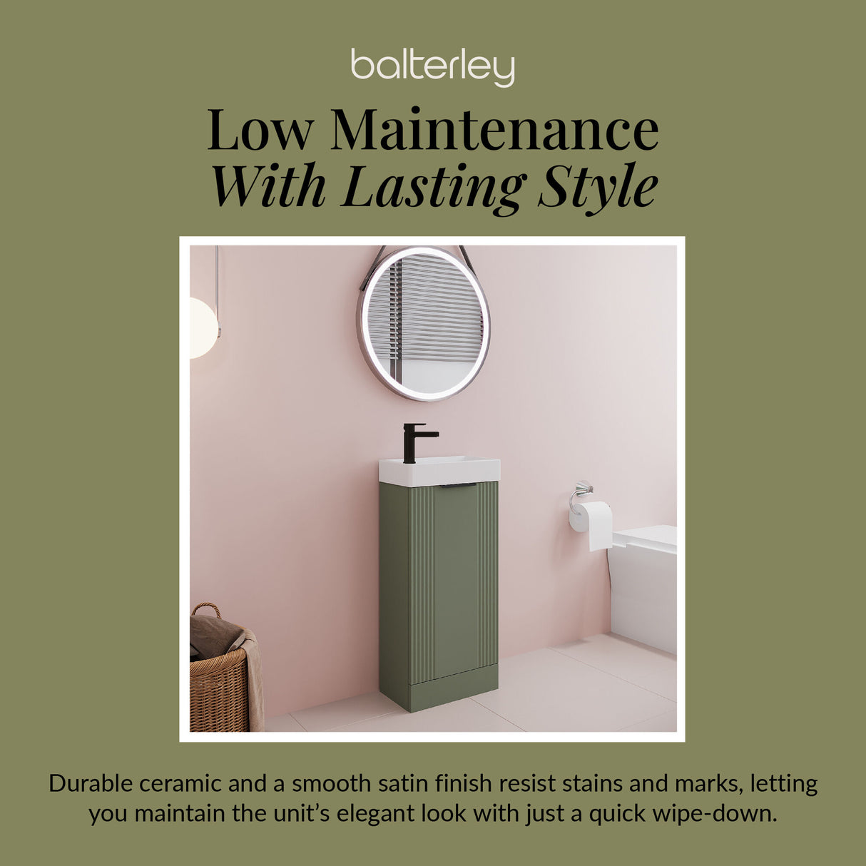 Retro Floor Standing  Bathroom Cloakroom Vanity Basin Unit - Multiple Colours