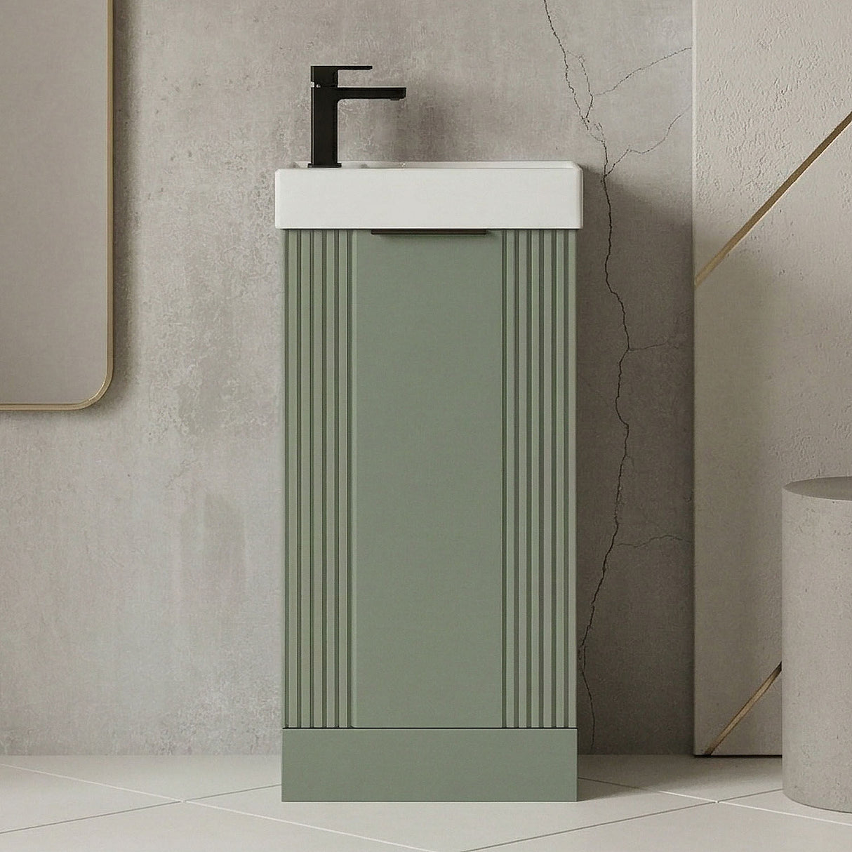 [BFDE820H224] Belvide Retro Floor Standing  Bathroom Cloakroom Vanity Basin Unit - 781 x 400 x 222mm - Multiple Colours - Silo