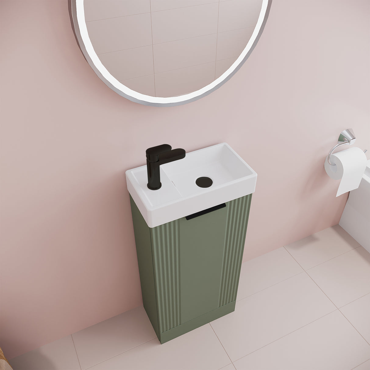 Retro Floor Standing  Bathroom Cloakroom Vanity Basin Unit - Multiple Colours