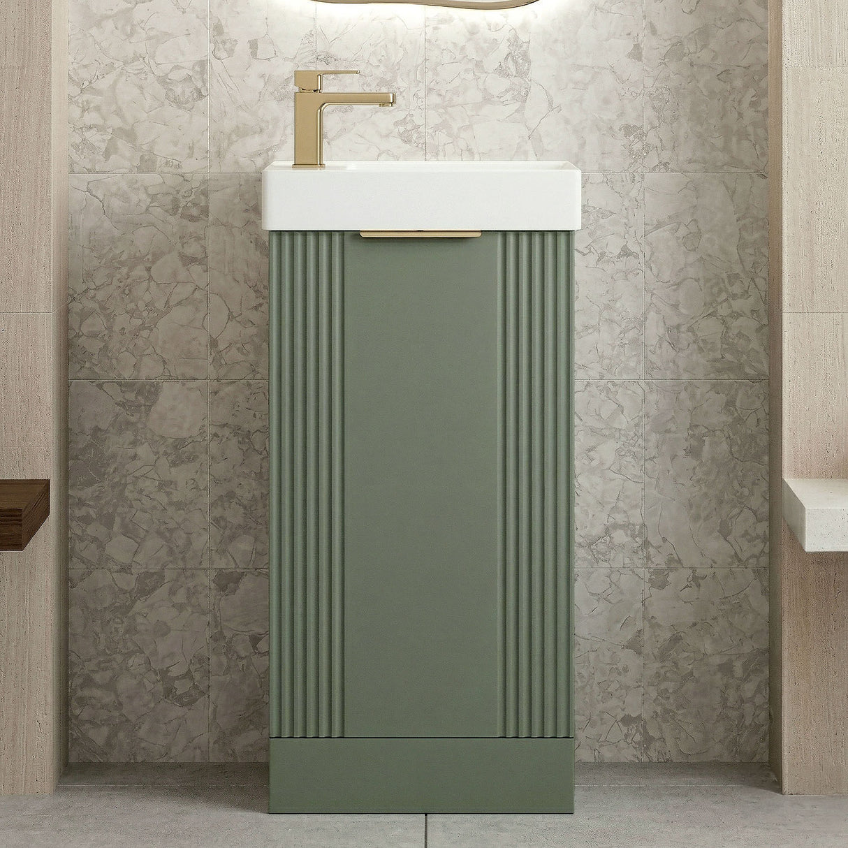 [BFDE820H324] Belvide Retro Floor Standing  Bathroom Cloakroom Vanity Basin Unit - 781 x 400 x 222mm - Multiple Colours - Silo