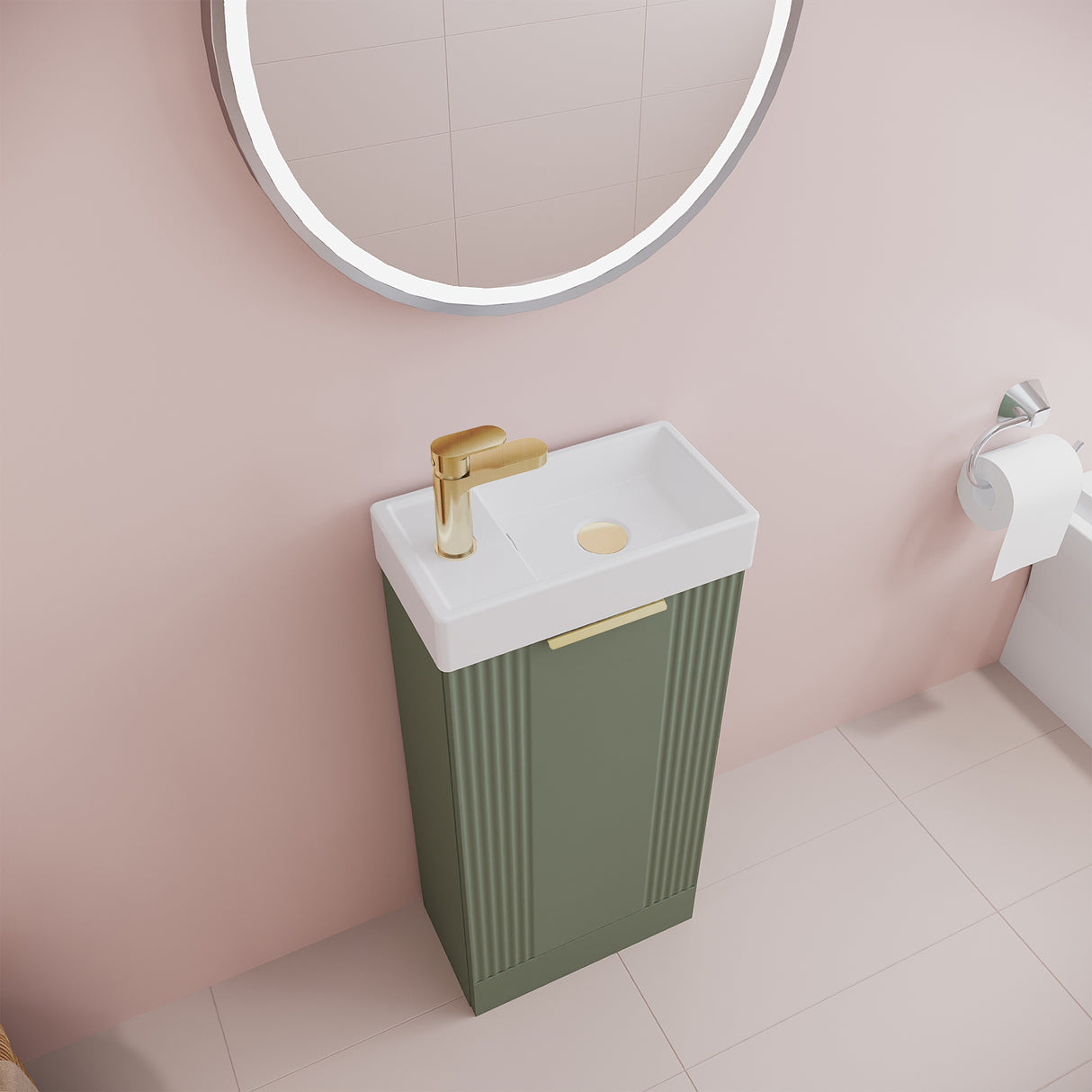 Retro Floor Standing  Bathroom Cloakroom Vanity Basin Unit - Multiple Colours