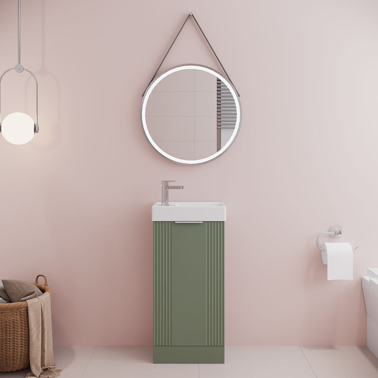 [BFDE820] Belvide Retro Floor Standing  Bathroom Cloakroom Vanity Basin Unit - 781 x 400 x 222mm - Multiple Colours - Lifestyle 1