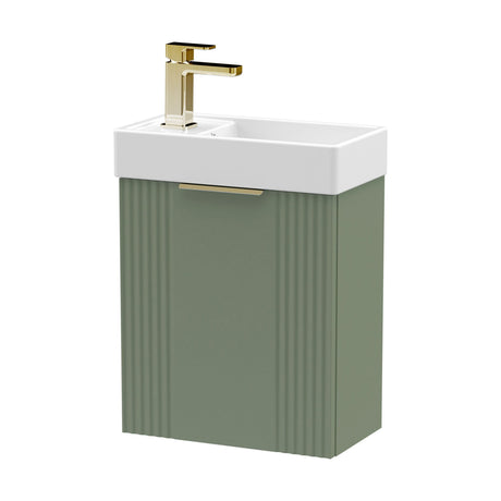 [BFDE890H324] Belvide Retro Wall Hung Bathroom Cloakroom Vanity Basin Unit 438 x 400 x 222mm - Multiple Colours - Cutout