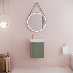 [BFDE890H324] Belvide Retro Wall Hung Bathroom Cloakroom Vanity Basin Unit 438 x 400 x 222mm - Multiple Colours - Lifestyle 1