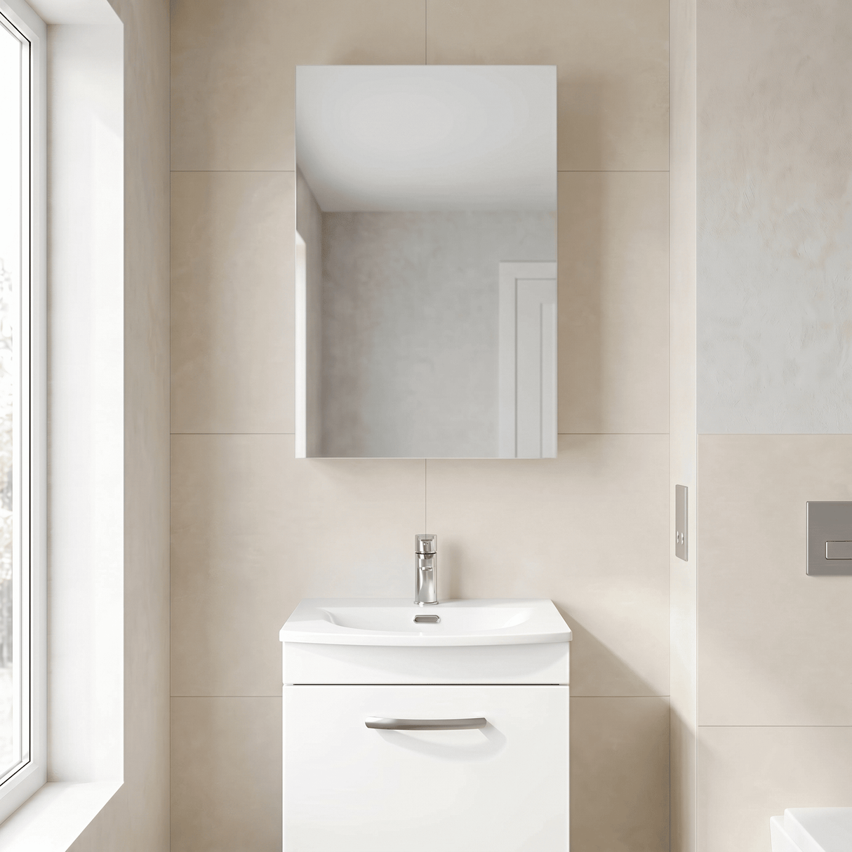 [BFDT116] Balterley 450mm Single Door Mirror Cabinet - Choice of Colour