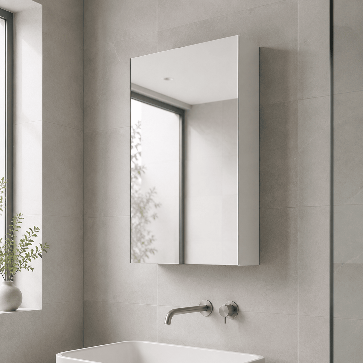 [BFDT116] Balterley 450mm Single Door Mirror Cabinet - Choice of Colour