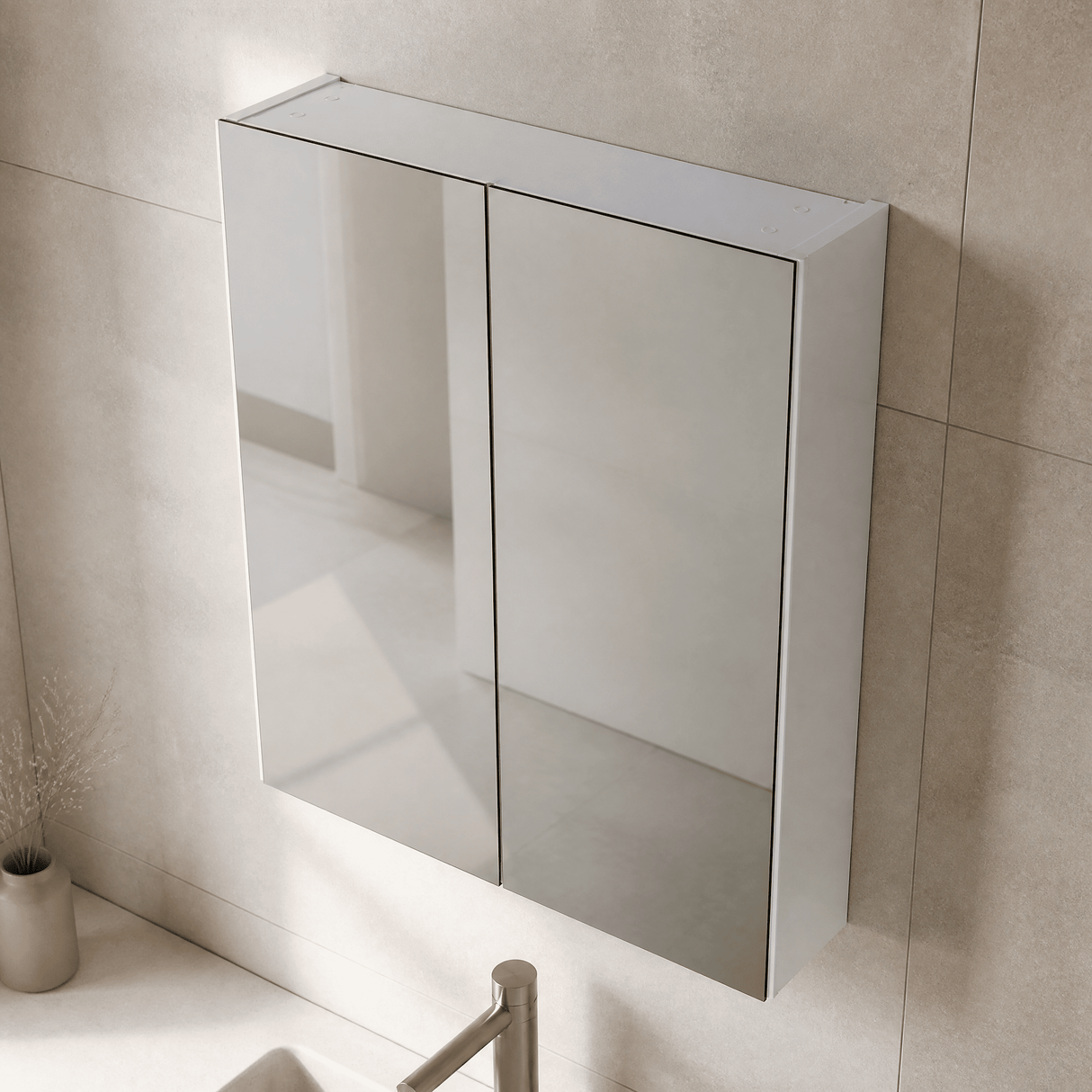 [BFDT117] Balterley 600mm 2 Door Bathroom Mirror Cabinet - Choice of Colour