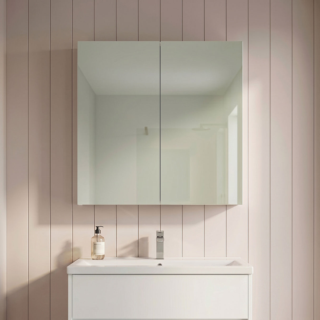 [BFDT117] Balterley 600mm 2 Door Bathroom Mirror Cabinet - Choice of Colour - Silo