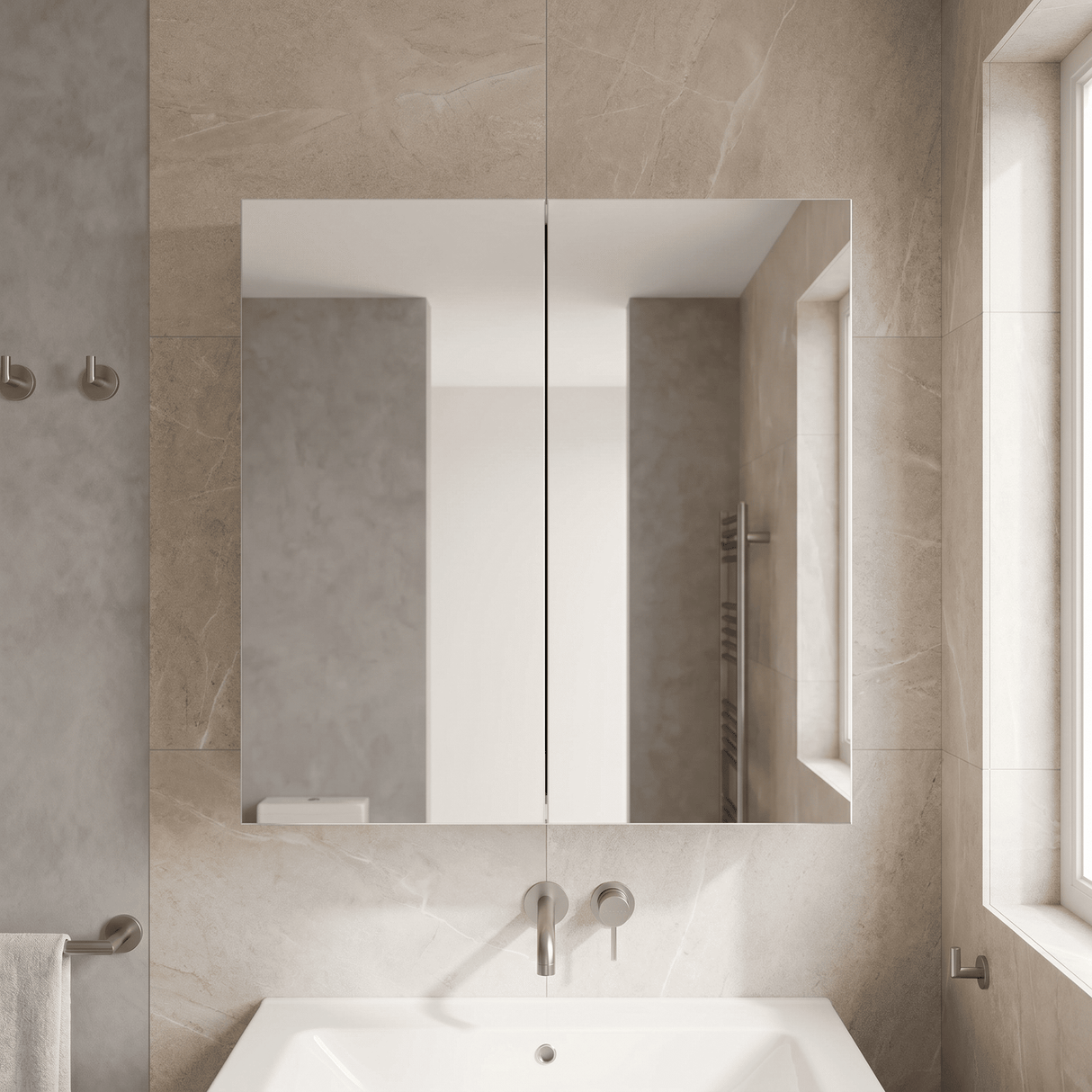 [BFDT119] Balterley 800mm 2 Door Mirror Cabinet - Choice of Colour