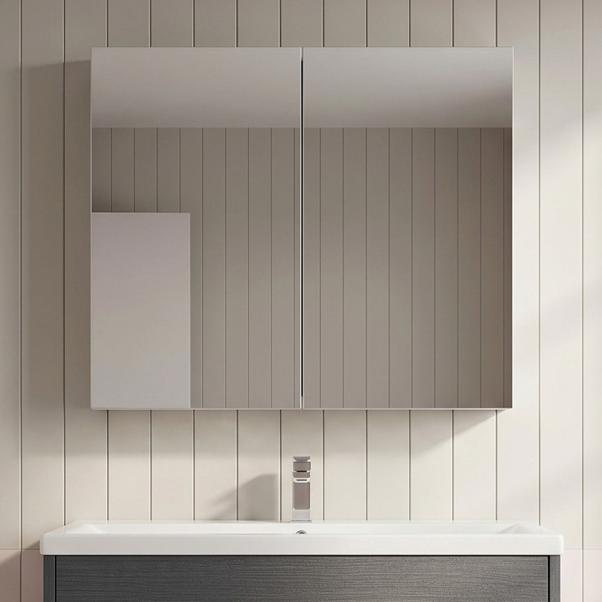 [BFDT119] Balterley 800mm 2 Door Mirror Cabinet - Choice of Colour - Silo