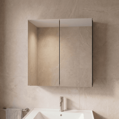 [BFDT1417] Balterley Contemporary Bathroom Wall Hung 2 Door Mirror Cabinet, Dark Grey, 600mm - Lifestyle 1