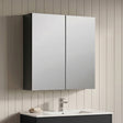 [BFDT1417] Balterley Contemporary Bathroom Wall Hung 2 Door Mirror Cabinet, Dark Grey, 600mm - Silo