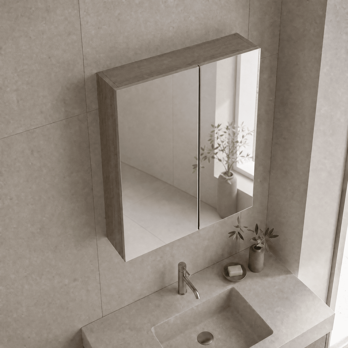 [BFDT2517] Balterley 600mm 2 Door Bathroom Mirror Cabinet - Choice of Colour