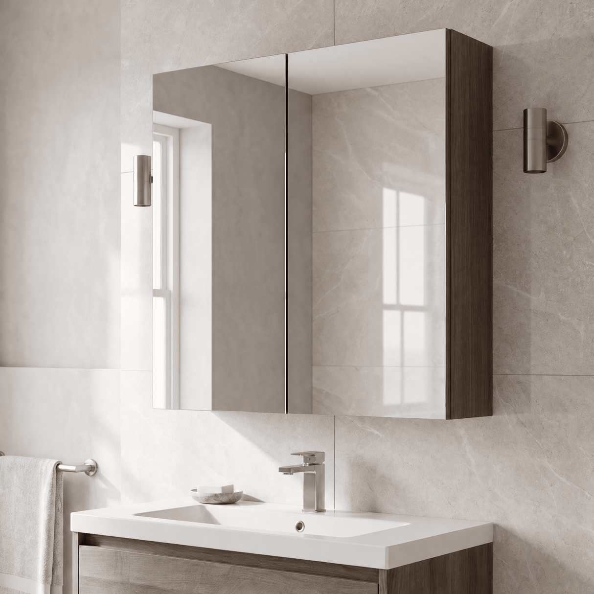 [BFDT2517] Balterley 600mm 2 Door Bathroom Mirror Cabinet - Choice of Colour
