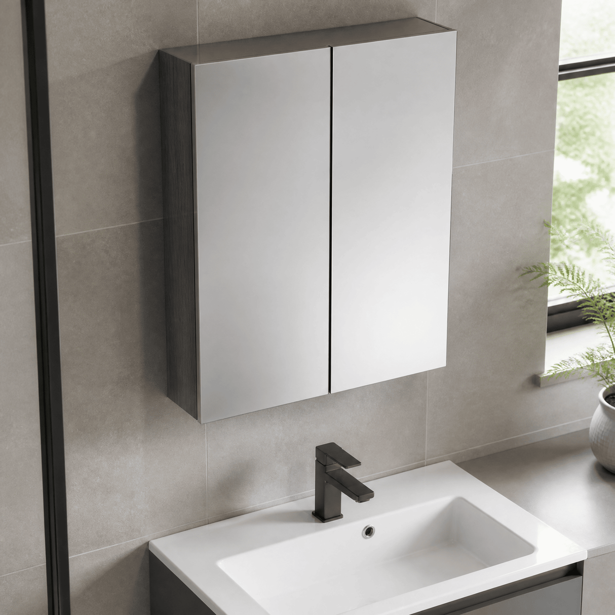 [BFDT517] Balterley 600mm 2 Door Bathroom Mirror Cabinet - Choice of Colour
