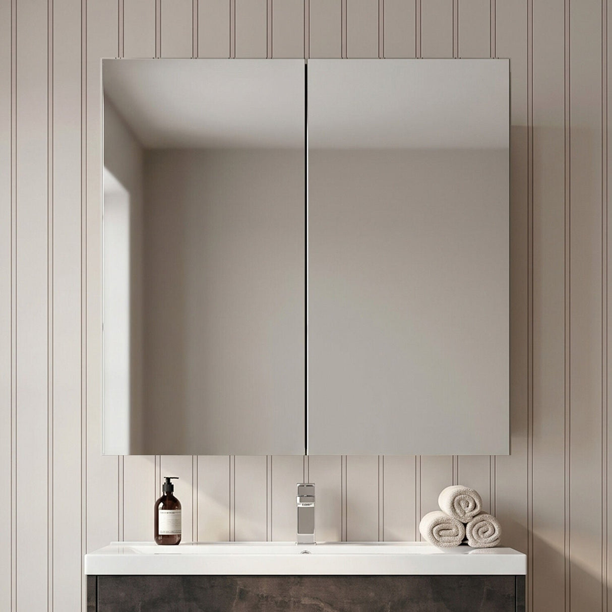 [BFDT517] Balterley 600mm 2 Door Bathroom Mirror Cabinet - Choice of Colour - Silo