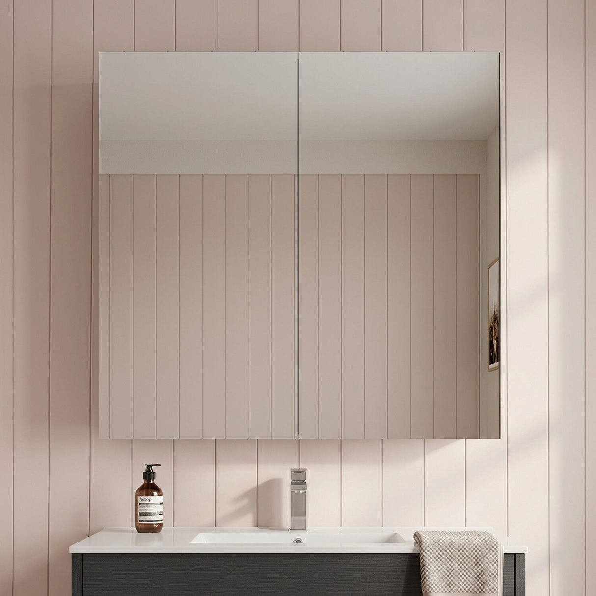 [BFDT617] Balterley 600mm 2 Door Bathroom Mirror Cabinet - Choice of Colour - Silo