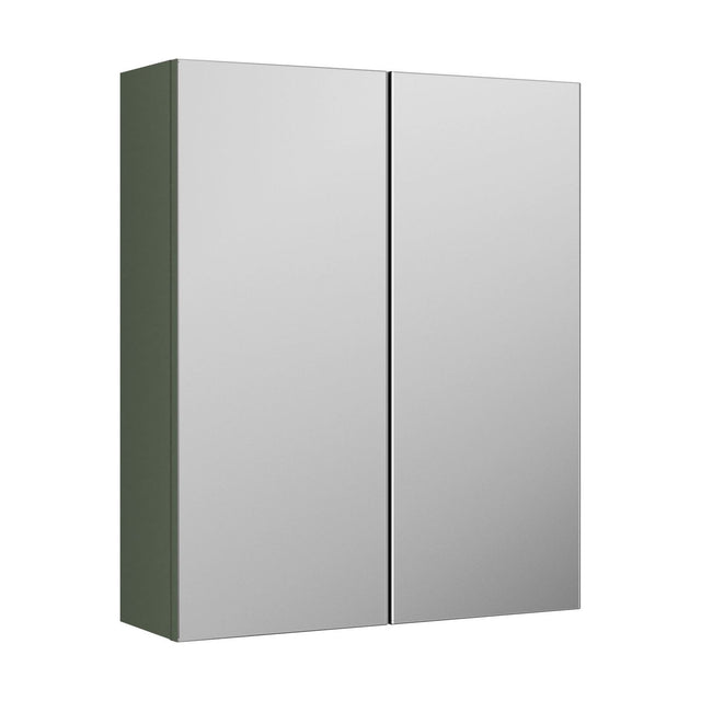 [BFDT817] Balterley Level Contemporary Bathroom Wall Hung 2 Door Mirror Cabinet, Satin Green, 600mm - Cutout