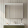[BFDT817] Balterley Level Contemporary Bathroom Wall Hung 2 Door Mirror Cabinet, Satin Green, 600mm - Silo