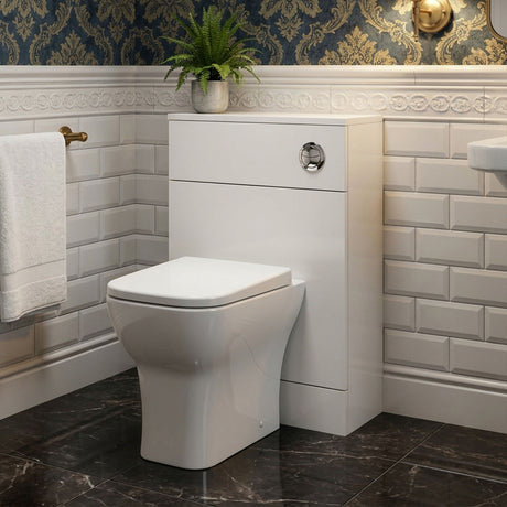 [BFDY104A] Alrewas Contemporary Floor Standing WC Unit with Coordinating Worktop, 500mm, Choice of Colour - Silo