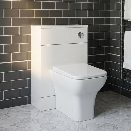 [BFDY105A] Alrewas Contemporary Floor Standing WC Unit with Coordinating Worktop, 500mm, Choice of Colour - Silo