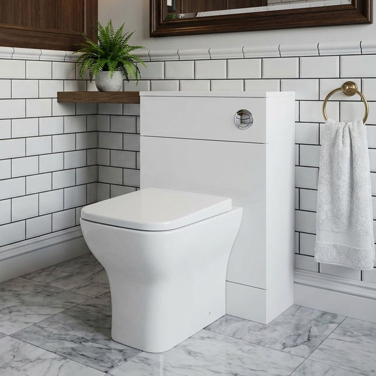 [BFDY120A] Alrewas Contemporary Floor Standing WC Unit with Coordinating Worktop, 600mm, Choice of Colour - Silo