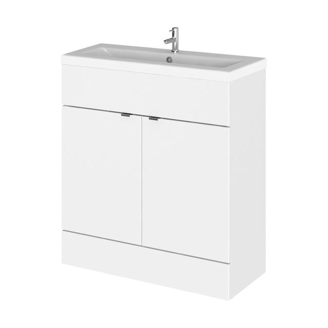 [BFDY128A] Alrewas Contemporary 2 Door Floor Standing Vanity Unit with Basin, Gloss White, 800mm - Cutout