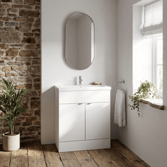 [BFDY128A] Alrewas Contemporary 2 Door Floor Standing Vanity Unit with Basin, 800mm, Choice of Colour