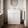 [BFDY128A] Alrewas Contemporary 2 Door Floor Standing Vanity Unit with Basin, 800mm, Choice of Colour - Silo
